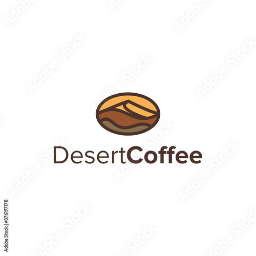 desert coffee simple sleek creative geometric modern logo design