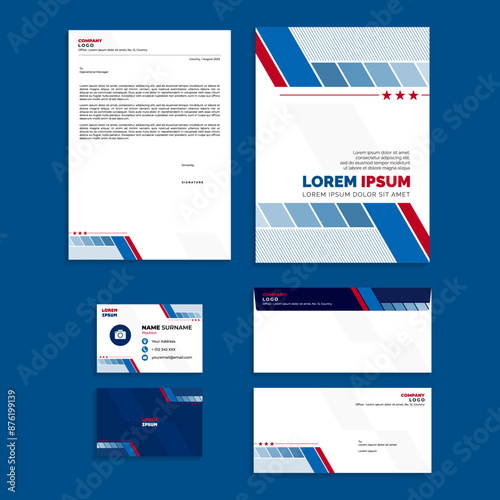 Abstract Geometric Office Stationery Equipment Set Design