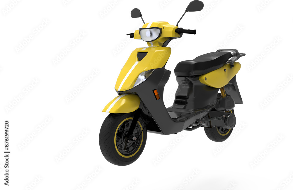 yellow scooter or scootey isolated on white yellow scooter or scootey isolated on white