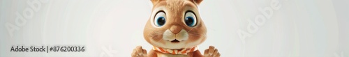 Amusing 3D Rabbit Character Illustration, Capturing the Playful and Whimsical Nature of This Lovable Digital Creation, Perfect for Easter Themed Promotions photo