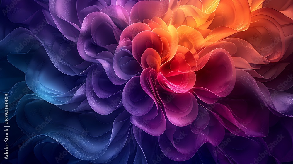 A vibrant geometric abstract background with an intricate mandala, color transitions from purple to blue to teal. A vibrant geometric abstract background with an intricate mandala, color transitions from purple to blue to teal.