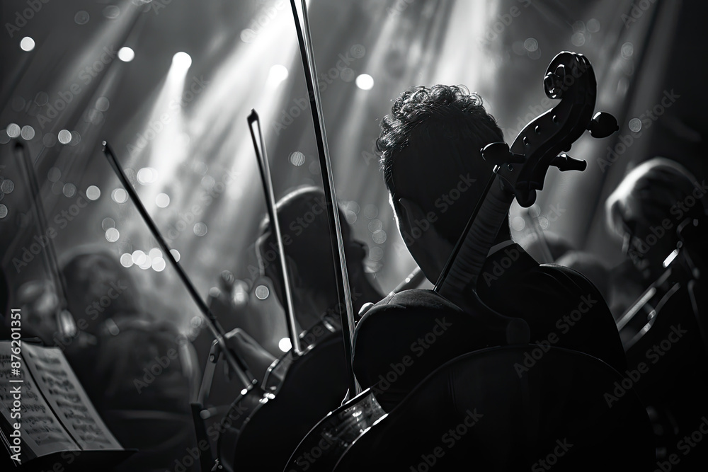Fototapeta premium background of Philharmonic perfomance greyscale reals