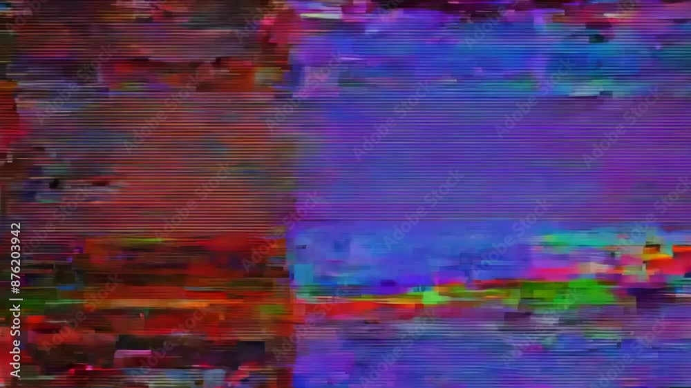 Glitch noise background static television VFX. Digital pixel noise glitch art effect, flashing glitch, visual video effects stripes color background, noise transition color effect for video editing. Glitch noise background static television VFX. Digital pixel noise glitch art effect, flashing glitch, visual video effects stripes color background, noise transition color effect for video editing.