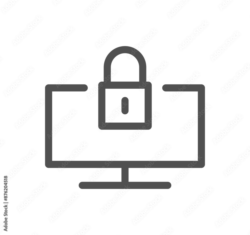 Monitor icon outline and linear vector.
Monitor icon outline and linear vector.