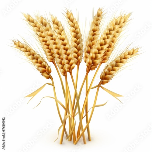 Wheat icon, rye ears sign, barley emblem, oats, cereals symbol, wheat ear, seeds, corns set