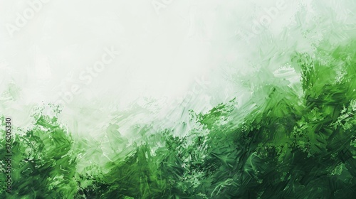 Dynamic Swirls of Green in Contemporary Abstract Painting