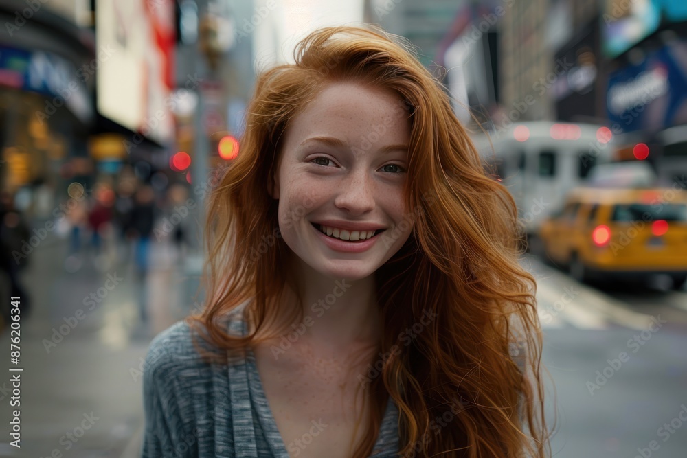 Smiling Redhead in the City Smiling Redhead in the City