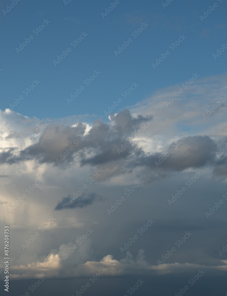 Blue sky. Beautiful Cumulus clouds flying across the sky, Blue sky. Beautiful Cumulus clouds flying across the sky,