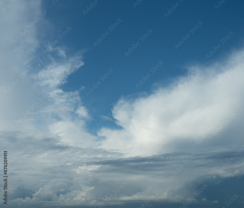 Blue sky. Beautiful Cumulus clouds flying across the sky, Blue sky. Beautiful Cumulus clouds flying across the sky,
