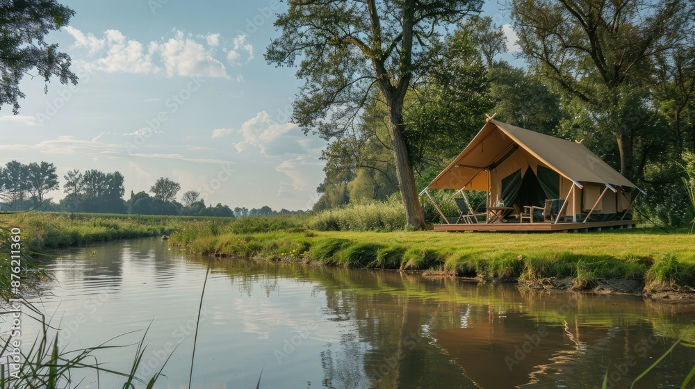 Comfortable luxury tents in a peaceful countryside, ideal for glamping Comfortable luxury tents in a peaceful countryside, ideal for glamping