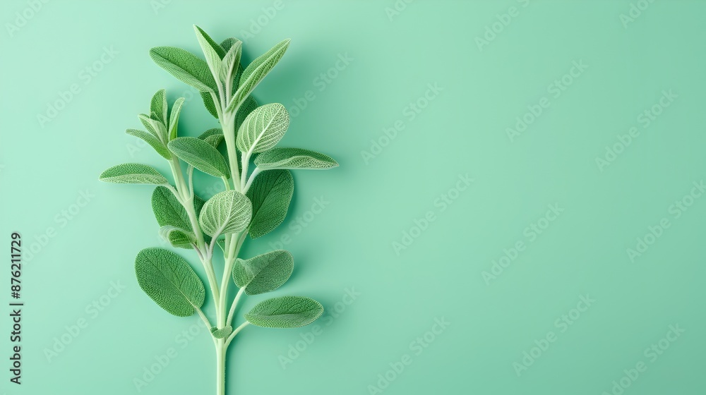Fototapeta premium Fresh Sage Leaves for Natural Cognitive Support and Wellbeing