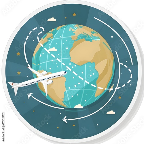 Sticker travel around the globe