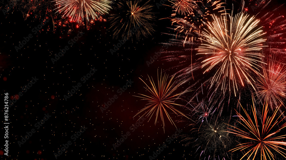 Fireworks lighting up the night sky with copy space Fireworks lighting up the night sky with copy space