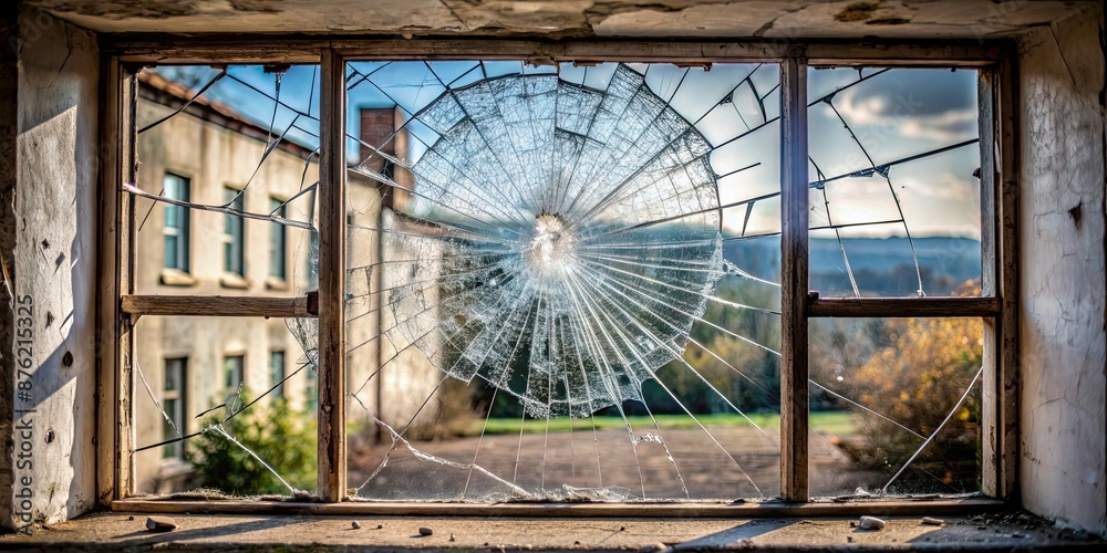 Broken window with shattered glass , shattered, shattered glass, window ...