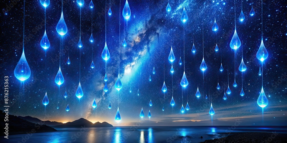 Blue tears of Noctiluca shining under the starry sky in Matsu , Bioluminescence, Blue, Tears, Noctiluca, Glowing Blue tears of Noctiluca shining under the starry sky in Matsu , Bioluminescence, Blue, Tears, Noctiluca, Glowing