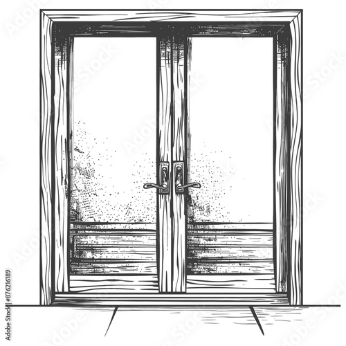 Ornate Wooden French Doors With Glass Panels