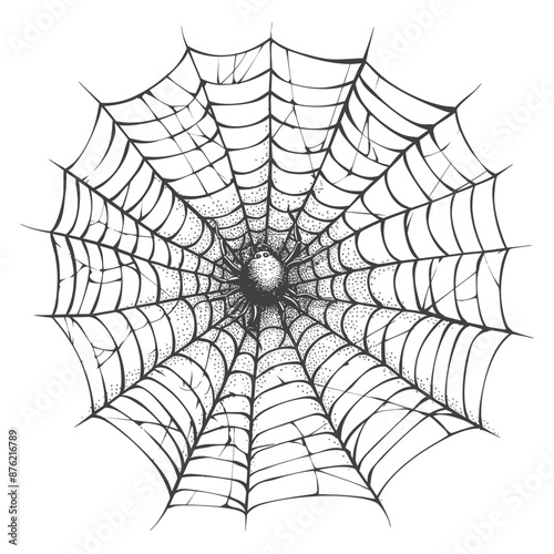 Detailed sketch of a spider sitting in the center of its??? web