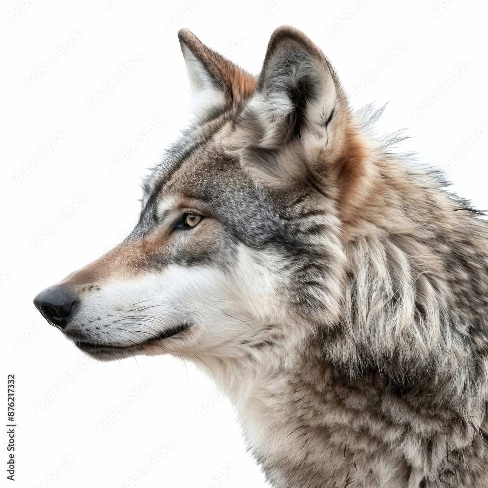 Portrait of a Gray Wolf with Intense Eyes Portrait of a Gray Wolf with Intense Eyes