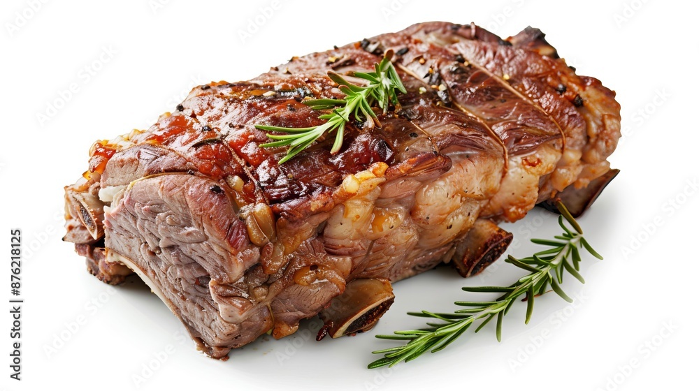Scrumptious and succulent slow-cooked beef roast with aromatic rosemary herbs Scrumptious and succulent slow-cooked beef roast with aromatic rosemary herbs