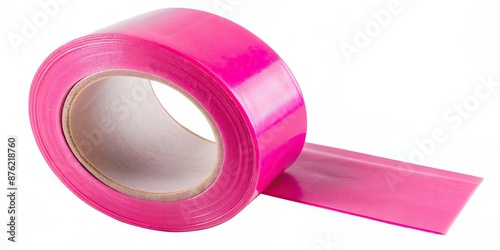 Long pink plastic tape for marking boundaries and creating visual guides, pink, plastic, tape, marking, boundaries, visual photo