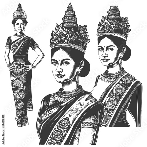 Thai women wearing Chut Thai