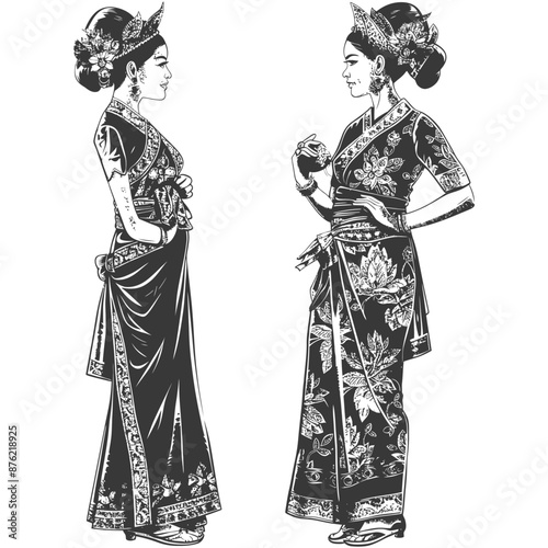 Thai women wearing Chut Thai