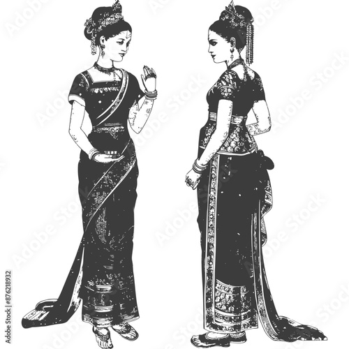 Thai women wearing Chut Thai