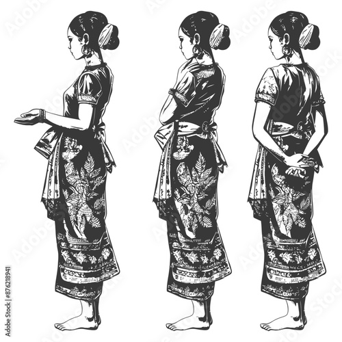 Thai women wearing Chut Thai
