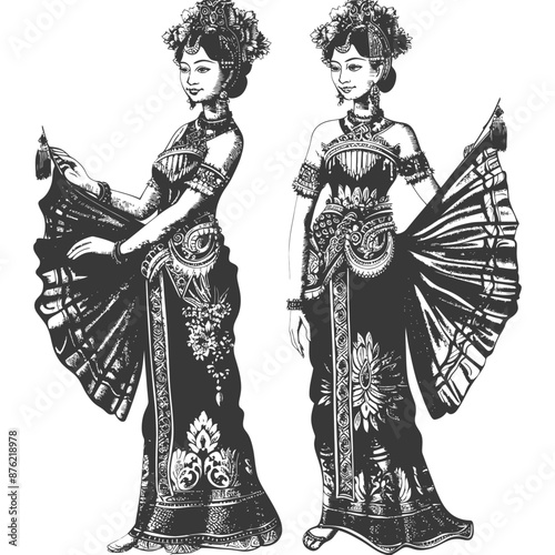 Thai women wearing Chut Thai