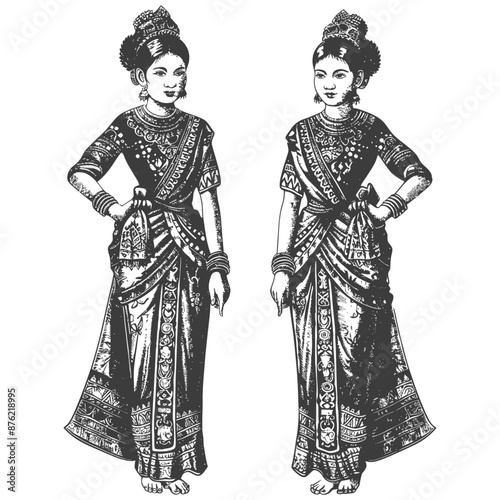 Thai women wearing Chut Thai