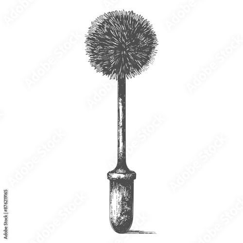 Vintage style vector illustration of a powder puff