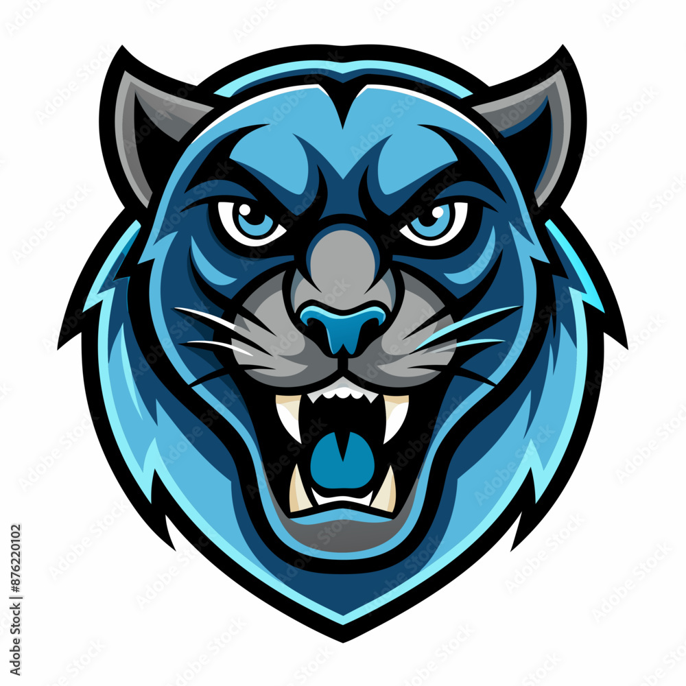 Obraz premium Aggressive Black Panther Logo – Minimalist and Dynamic Panther Icon for Professional Branding, Wildlife Conservation, Sports Teams, and Premium Fashion Labels with Bold and Powerful Design