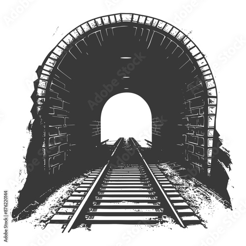 Dark Grunge Brick Train Tunnel