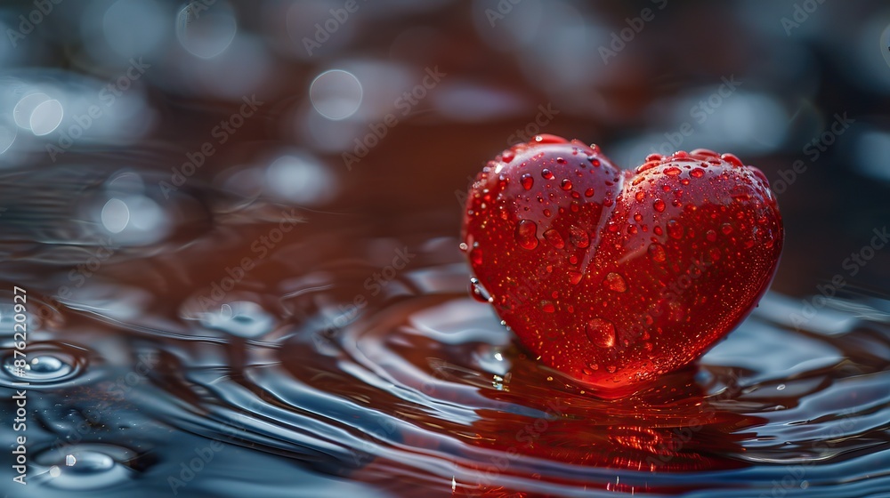 red chocolate heart,ripples.illustration red chocolate heart,ripples.illustration