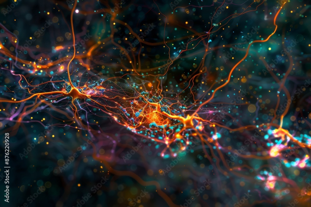 Abstract Neural Network with Glowing Lines and Particles Abstract Neural Network with Glowing Lines and Particles