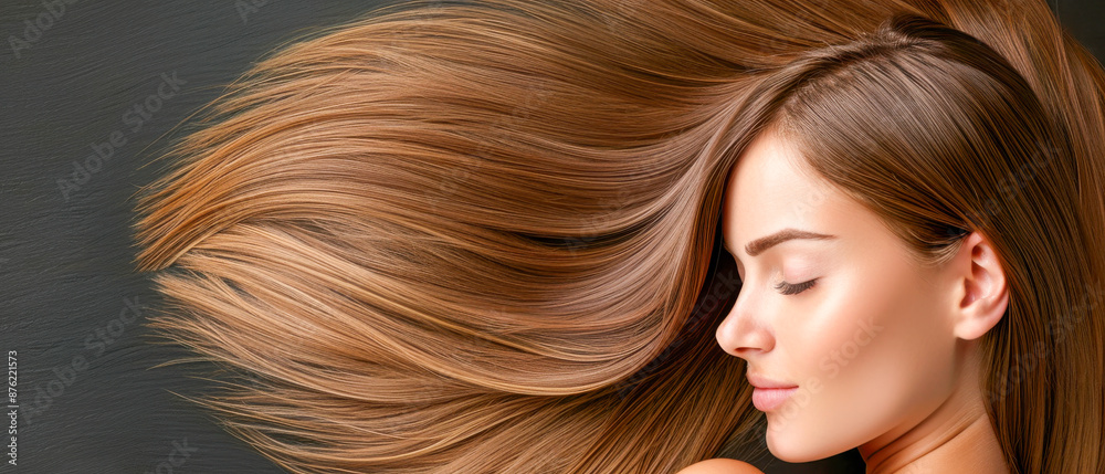 Obraz premium Beautiful Woman With Long Flowing Hair