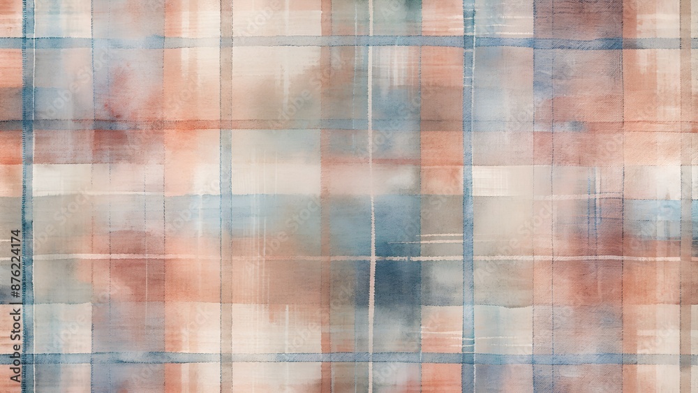 Seamless grid pattern in muted tones on fabric. Perfect for textiles, fashion, and interior decor Seamless grid pattern in muted tones on fabric. Perfect for textiles, fashion, and interior decor
