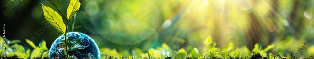 Obraz premium Low-Carbon Environmental Protection for Earth, Celebrating World Environment Day with Hope, AI-Generated High-Resolution Background