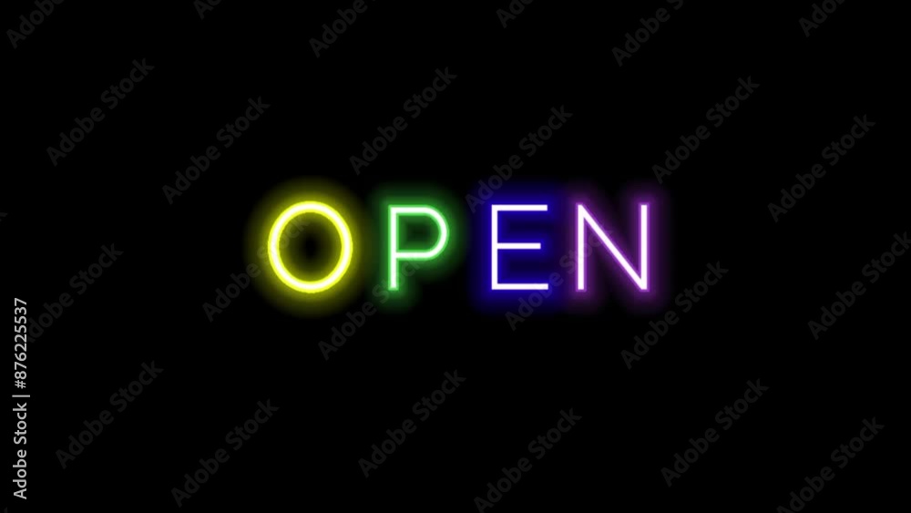 Neon Text isolated on black
