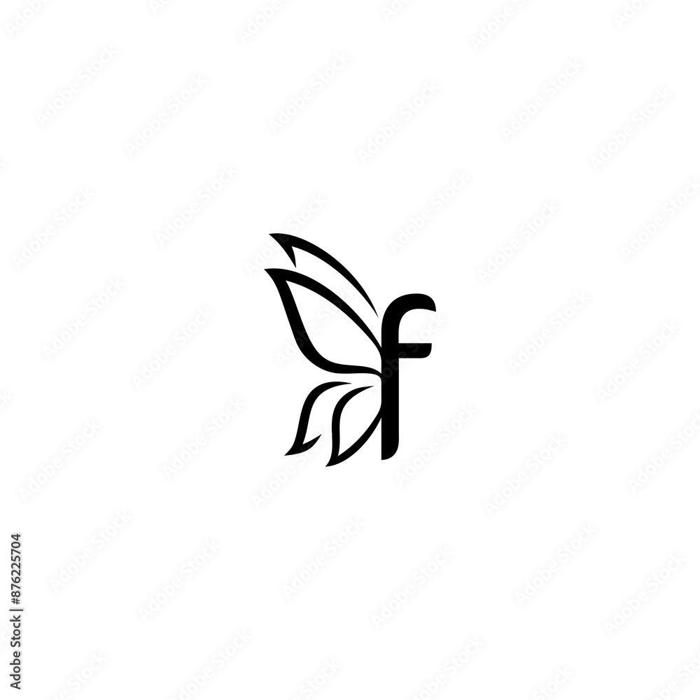 concept of letters combined with butterfly wings in a black color model concept of letters combined with butterfly wings in a black color model