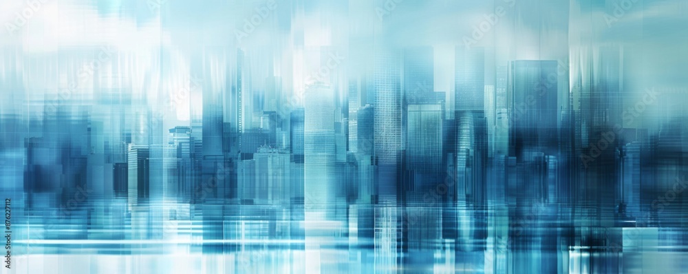 Abstract Vector Illustration, Futuristic blue Urban city  in clouds,Landscape with Advanced Smart City Technology, Graphic Resources, Wallpapers, Websites, banner design, Advertising, web, background 