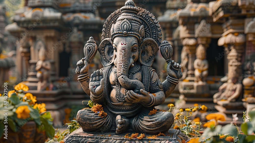 hindu mythology god ganesh.stock image