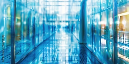 Blurred Hallway Inside a Modern Building © Planetz