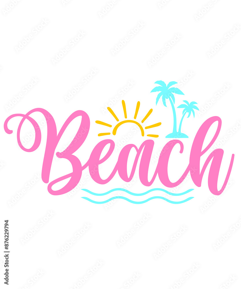Beach typography clip art design on plain white transparent isolated background for card, shirt, hoodie, sweatshirt, apparel, tag, mug, icon, poster or badge Beach typography clip art design on plain white transparent isolated background for card, shirt, hoodie, sweatshirt, apparel, tag, mug, icon, poster or badge