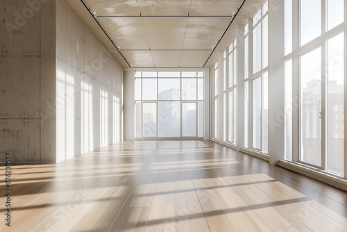 Wallpaper Mural Spacious Empty Room with Large Windows and Modern Design Torontodigital.ca