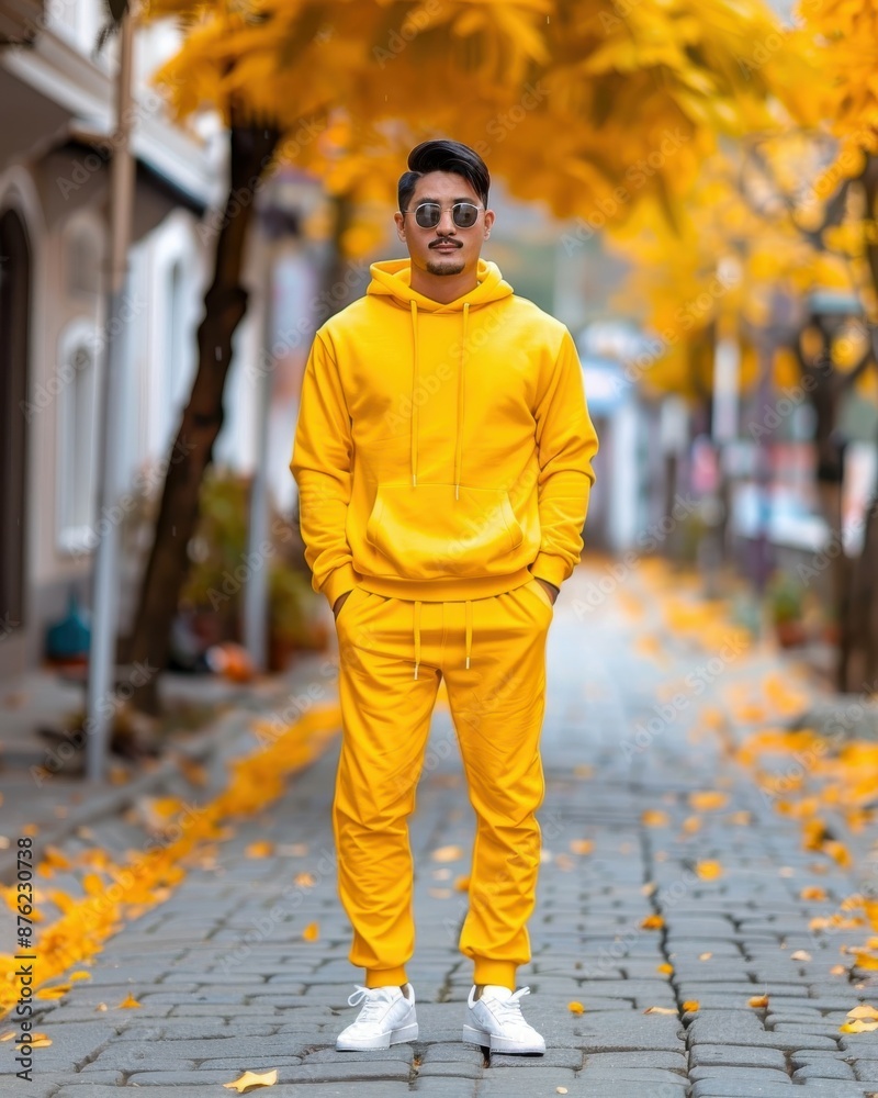 Stylish Yellow Hoodie and Jogger Set for Men Stylish Yellow Hoodie and Jogger Set for Men