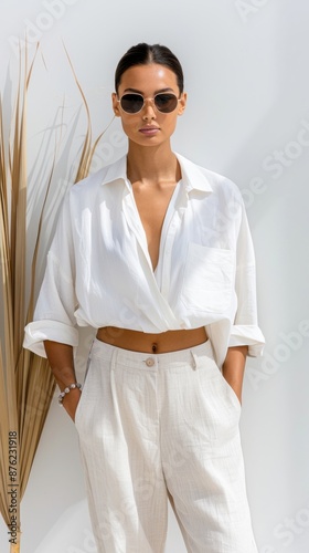Effortless Summer Style: White Linen Shirt and Pants