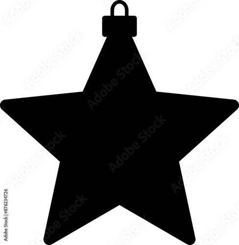 Isolated Christmas ornament ball silhouette vector.