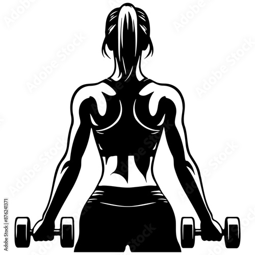 Woman Do Workouts with Dumbbells.