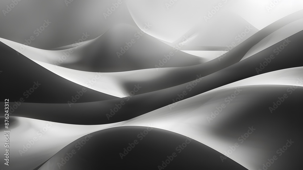 Elegant and Flowing Black and White Abstract Art with Smooth Curves Elegant and Flowing Black and White Abstract Art with Smooth Curves